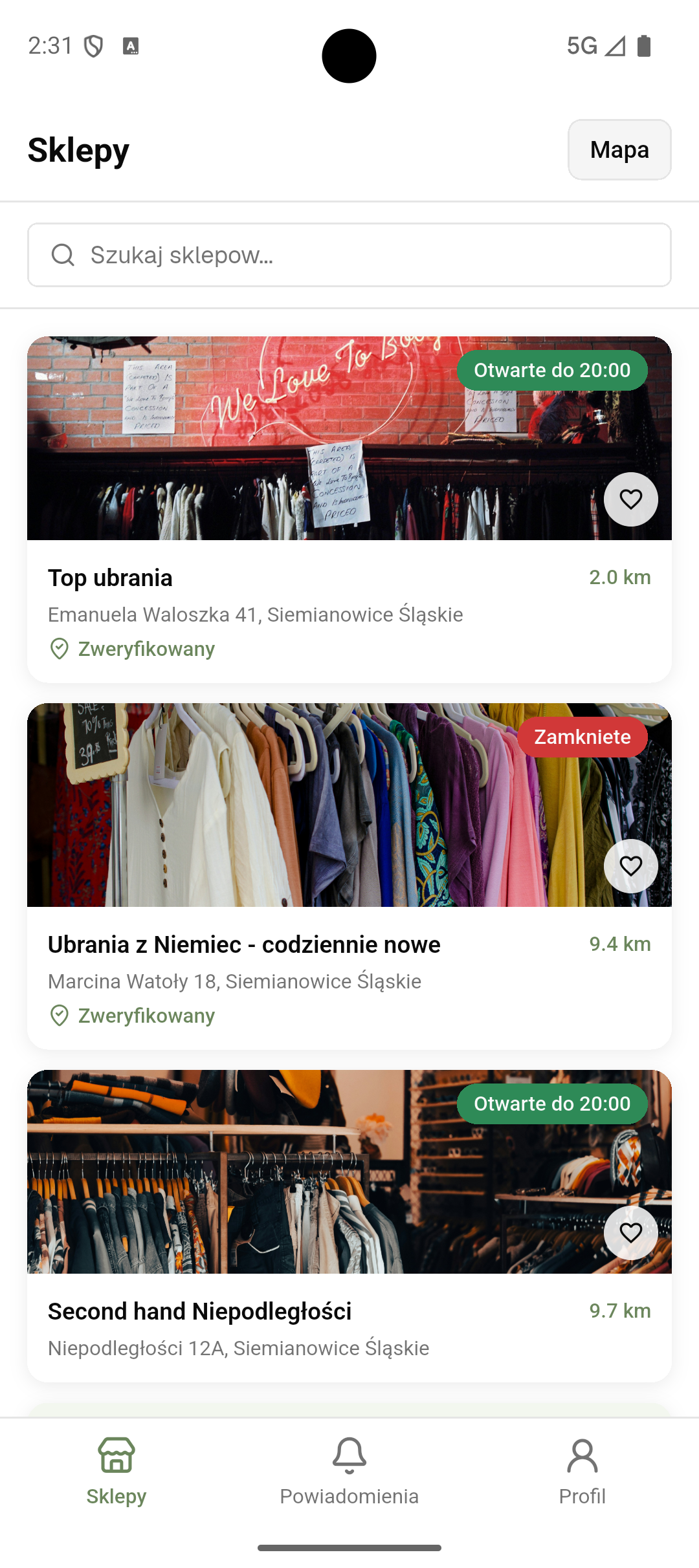 SecondApp — sklepy